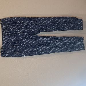 Ann Taylor blue & black spotted Trouser Pants size 6